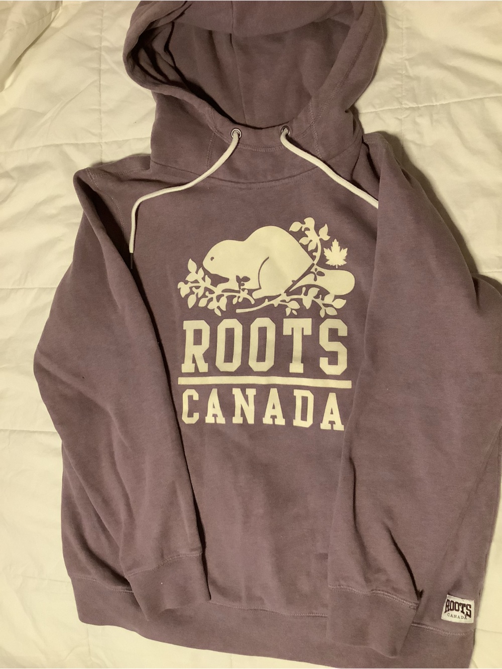 Roots Canada Logo Hoodie in Dusty Mauve